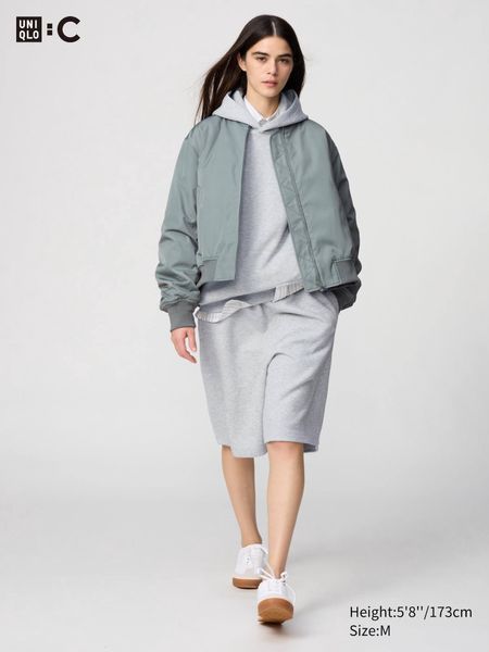 Шорты Uniqlo:C бордовые Sweat Wide Shorts  8215 фото