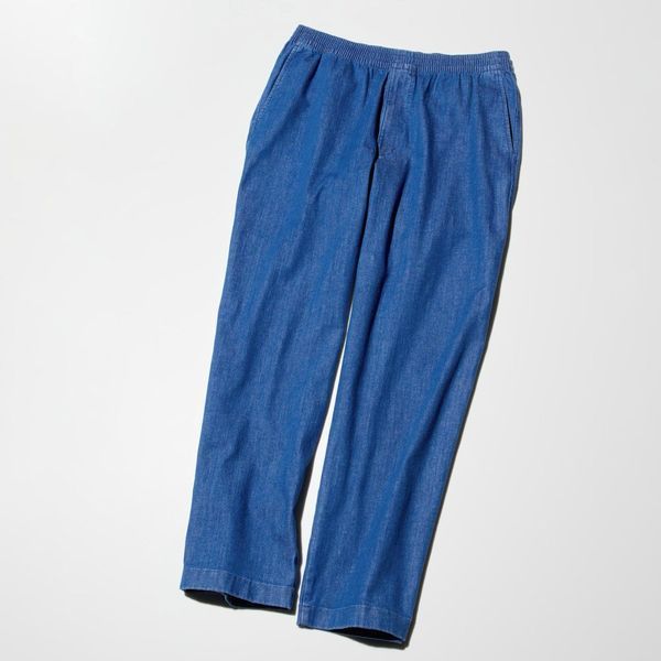Брюки Uniqlo голубые Stretch Easy Ankle Trousers (Denim) 85331 фото