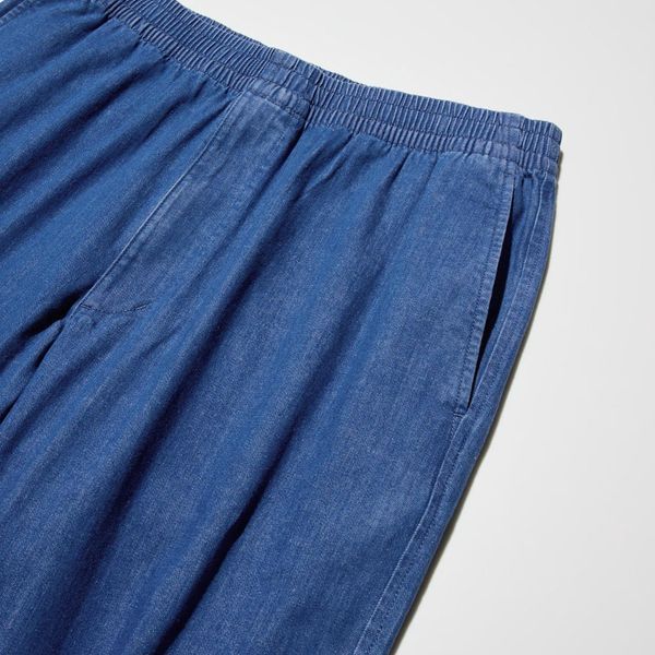 Брюки Uniqlo голубые Stretch Easy Ankle Trousers (Denim) 85331 фото