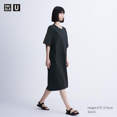 Сукня Uniqlo U чорна 3Way Seersucker Short-Sleeve Dress 6695 фото