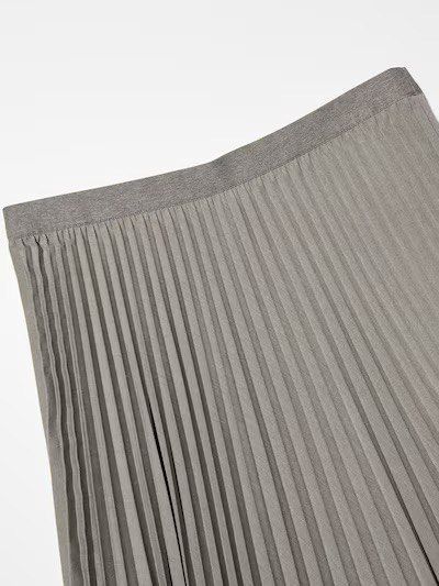 Юбка Uniqlo:С серая Pleated Long Skirt 7129 фото