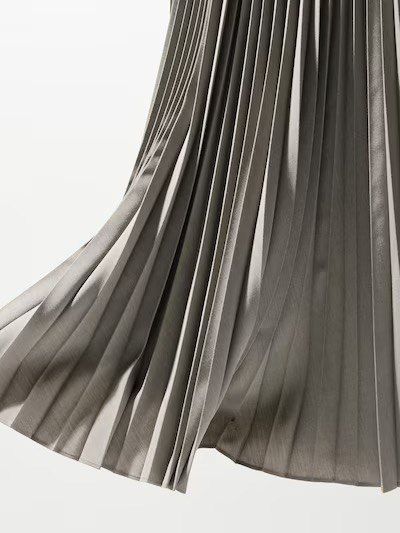 Юбка Uniqlo:С серая Pleated Long Skirt 7129 фото