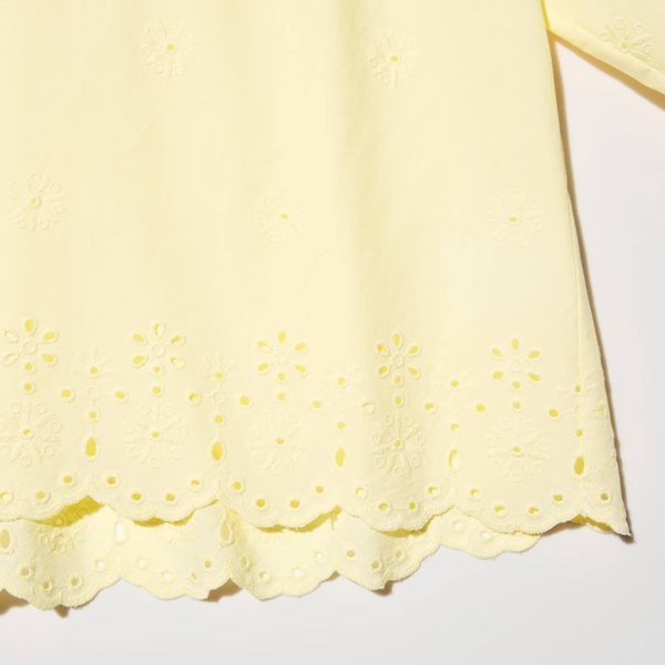 Блуза Uniqlo жовта Embroidery Half Sleeve Blouse 8364 фото