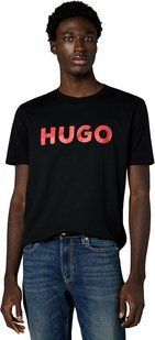 Футболка HUGO черная Print Logo Short Sleeve T-Shirt 8406 фото