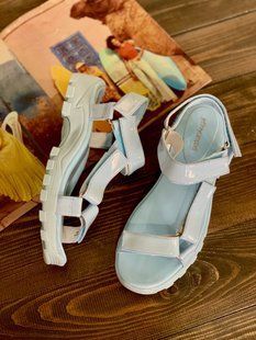 Блакитні босоніжки Jeffrey Campbell 1527 фото