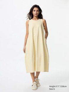Платье Uniqlo кремовое Jersey Balloon Dress 7468 фото