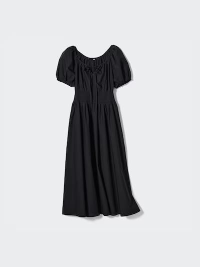 Сукня Uniqlo чорна Volume Sleeve Dress  730311 фото