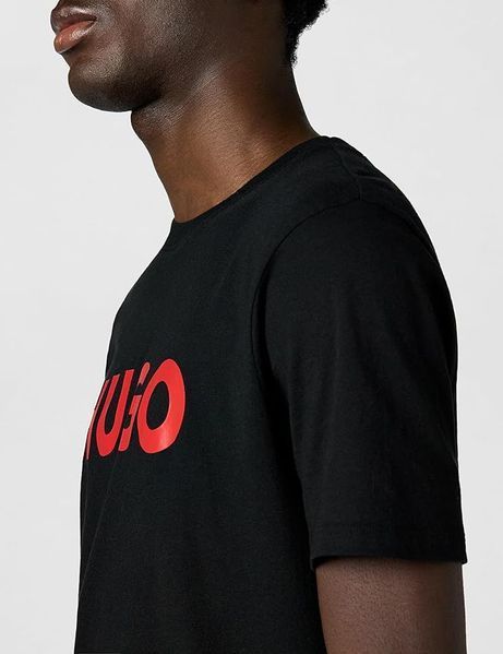 Футболка HUGO черная Print Logo Short Sleeve T-Shirt 8406 фото