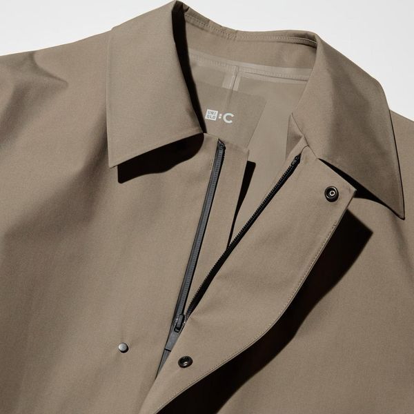 Пальто Uniqlo:C оливкове BLOCKTECH Single Breasted Coat 7737 фото