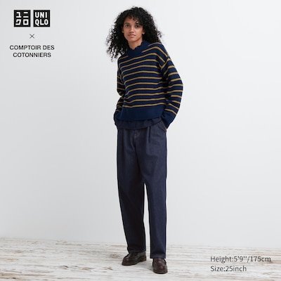 Джинси Uniqlo+COMPTOIR DES COTONNIERS темно-синi Peg Jeans 6666 фото