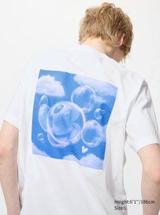 Футболка Uniqlo белая Disney's Mickey Faces UT Graphic T-Shirt 8029 фото