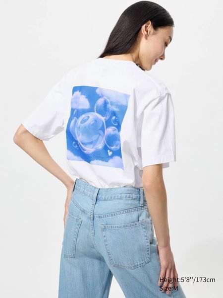 Футболка Uniqlo біла Disney's Mickey Faces UT Graphic T-Shirt 8029 фото