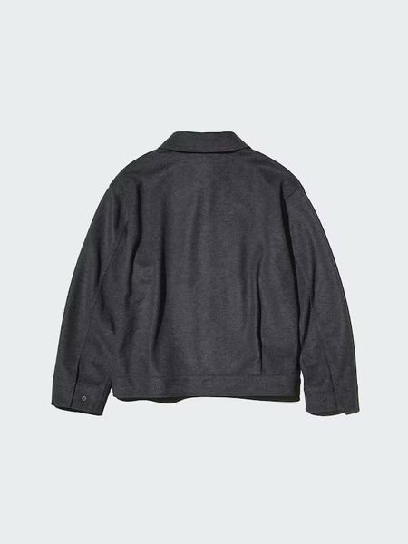 Кофта Uniqlo серая Brushed Jersey Zip-Up Blouson 803611 фото