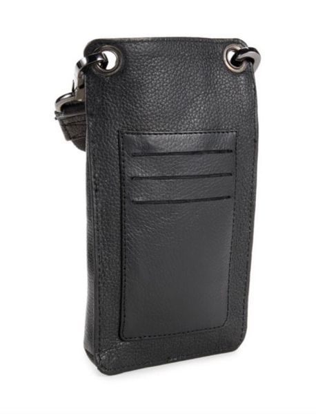Сумка Karl Lagerfeld Paris чорна Logo Leather Phone Case 7509 фото