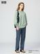 Лонгслив Uniqlo U зеленый  AIRism Cotton T-Shirt | Long Sleeve 8296 фото 4
