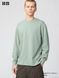 Лонгслив Uniqlo U зеленый  AIRism Cotton T-Shirt | Long Sleeve 8296 фото 2