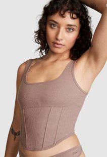 Топ Pink коричневый  The Cinched Corset Top 7481 фото