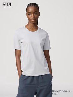 Футболка Uniqlo із серії U свiтло-сiра Supima&reg; Cotton 7372111 фото