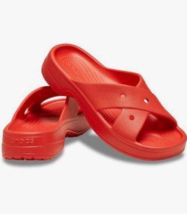 Шльопанці Crocs червоні Classic Women's Cross Strap 8488 фото