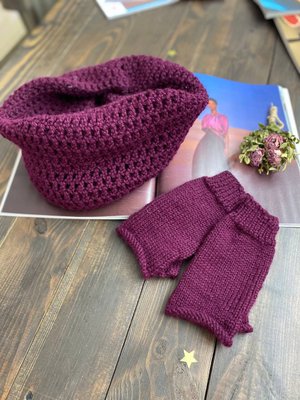 Комплект шарф хомут та рукавиціBP фіолетовий 5586 фото