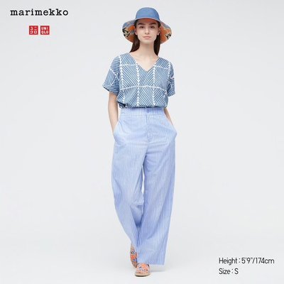 Брюки Uniqlo+Marimekko широкие голубые 5708 фото