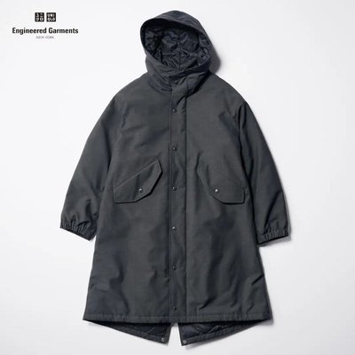 Пальто UNIQLO+ ENGINEERED GARMENTS темно-сіре стьобане із серії HEATTECH 6845 фото