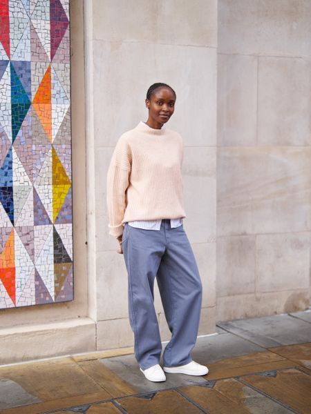 Брюки Uniqlo U синие под джинс Curve Trousers (Denim) 79821 фото