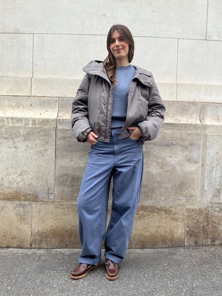 Брюки Uniqlo U синие под джинс Curve Trousers (Denim) 79821 фото