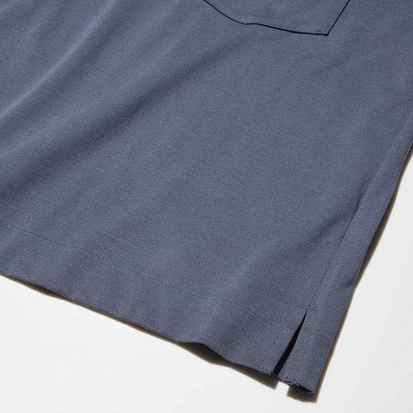 Футболка-поло Uniqlo темно-сiра AIRism Cotton Polo Shirt  7403 фото
