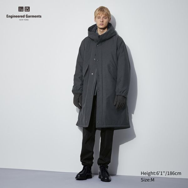 Пальто UNIQLO+ ENGINEERED GARMENTS темно-серое стеганное из серии HEATTECH 6845 фото