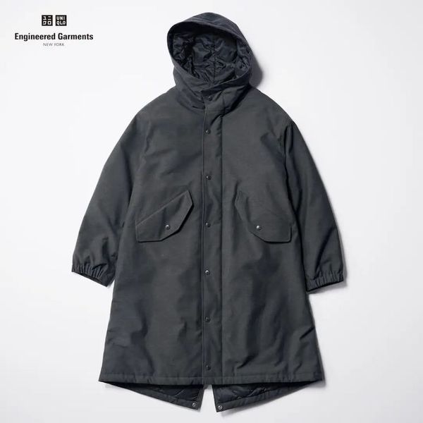 Пальто UNIQLO+ ENGINEERED GARMENTS темно-серое стеганное из серии HEATTECH 6845 фото