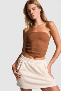 Топ Pink карамельный The Cinched Cotton Strapless Corset Top 7480 фото