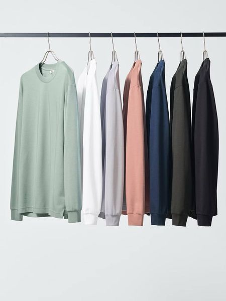 Лонгслів UniqloU зелений AIRism Cotton T-Shirt | Long Sleeve 829611 фото