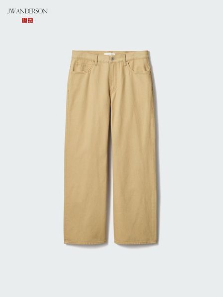 Джинсы Uniqlo+JW Anderson темно-синие Wide Straight Colour Jeans 8540 фото