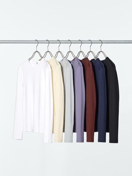 Лонгслів Uniqlo темно-синiй Soft Ribbed T-Shirt | Long Sleeve 8336 фото