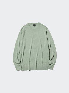 Джемпер Uniqlo світло-зелений 100% Merino Crew Neck Jumper 8569 фото