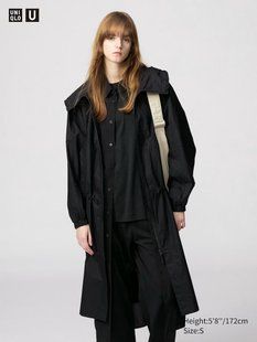 Пальто Uniqlo U черное Cotton Hooded Coat 7615 фото