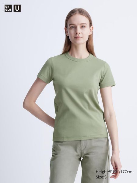 Футболка Uniqlo из серии U оливковая 6742 фото