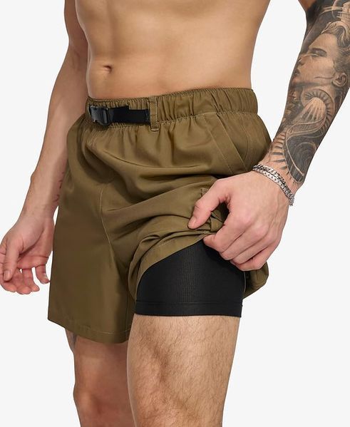 Пляжные шорты DKNY оливковые Stretch Quick Dry Volley UPF 40+ Protection Swim Trunk 7440 фото