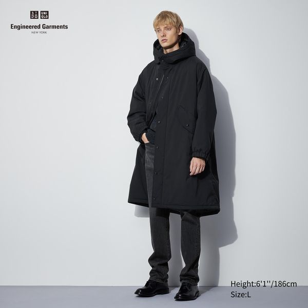 Пальто UNIQLO+ ENGINEERED GARMENTS чорне стьобане із серії HEATTECH 6846 фото