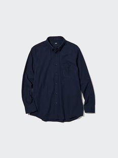 Рубашка Uniqlo&nbsp;темно-синяя Flannel Regular Fit Shirt  6938 фото