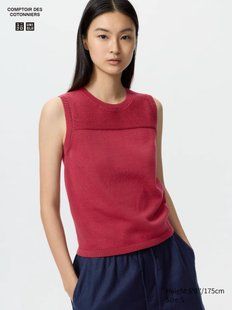 Топ Uniqlo  красний Cotton Sweater | Sleeveless 83901 фото