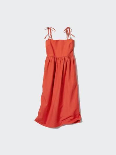 Платье Uniqlo оранжевое Linen Blend Camisole Dress  733311 фото