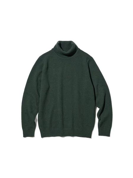 Свитер Uniqlo зеленый Lambswool Turtleneck Jumper 69031 фото