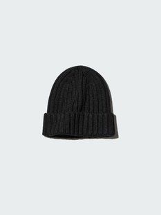 Дитяча шапка Uniqlo чорна HEATTECH Knit Beanie Hat 8234 фото