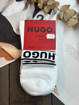 Шкарпетки HUGO білі 2 пари 6357 фото