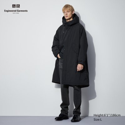 Пальто UNIQLO+ ENGINEERED GARMENTS черное стеганное из серии HEATTECH 68461 фото