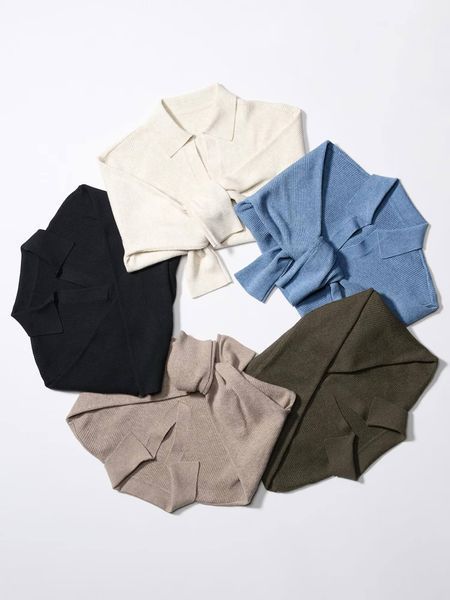 Джемпер-поло Uniqlo черный Washable Ribbed Knit Polo Sweater 7879 фото
