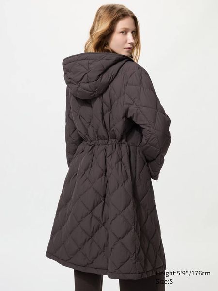 Пальто Uniqlo темно-зеленое PUFFTECH Relaxed Long Coat 8086 фото