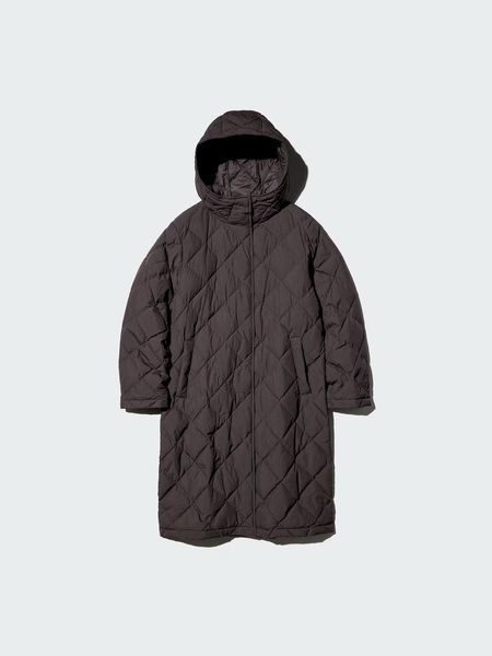 Пальто Uniqlo темно-зеленое PUFFTECH Relaxed Long Coat 8086 фото